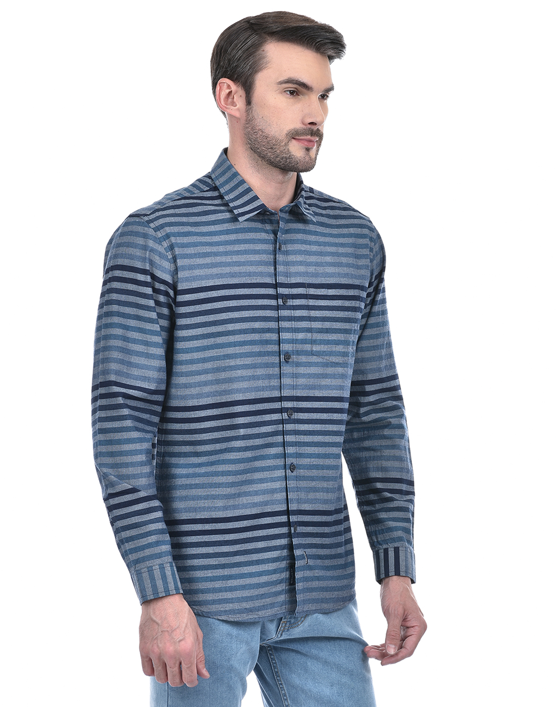 Numero Uno Men Striped Blue Shirt